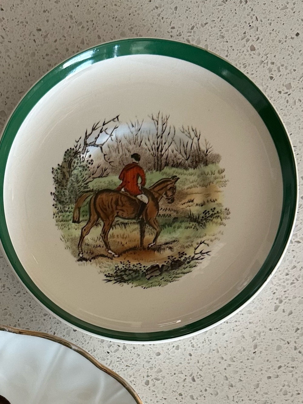 equestrian decorative plate spode England “homeward”